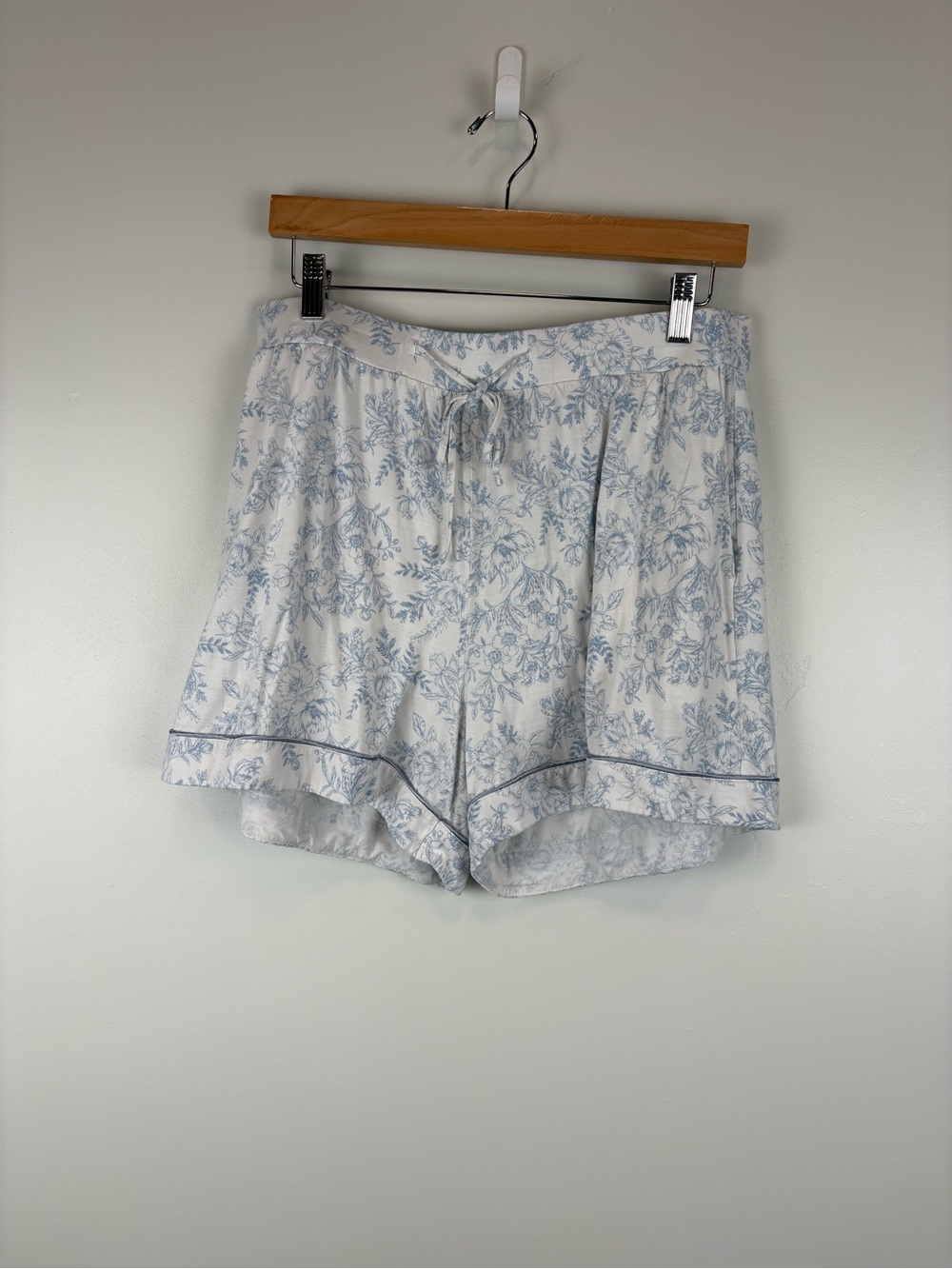 Cozy Earth Bamboo Stretch-Knit Pajama Short Women's Size Large Blue Toile